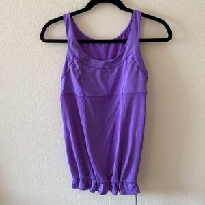 Lululemon Ta Ta Topper tank Purple Cinch Waist 6